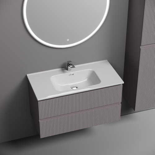 Тумба под раковину Sancos SNOB T SNT90SM 89х45х50 подвесная цвет бежевый - фото 4